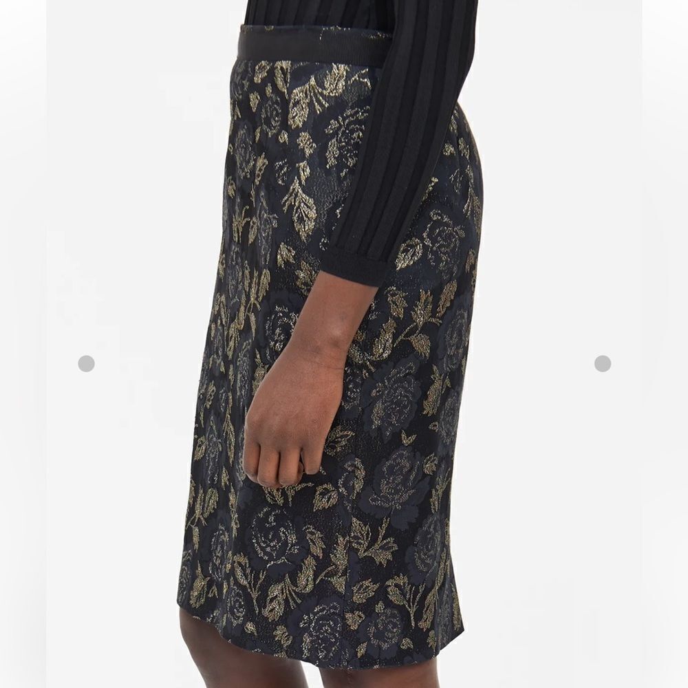 Dolce & Gabbana Gold and Black Printed Pencil Skirt - Picture 3 of 11
